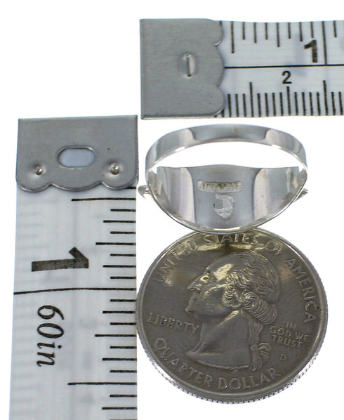 Southwestern Silver Turquoise Ring Size 5-3/4 QX86384